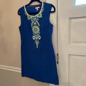 Lilly Pulitzer Royal Blue Lace Embroidered Dress - Size 8